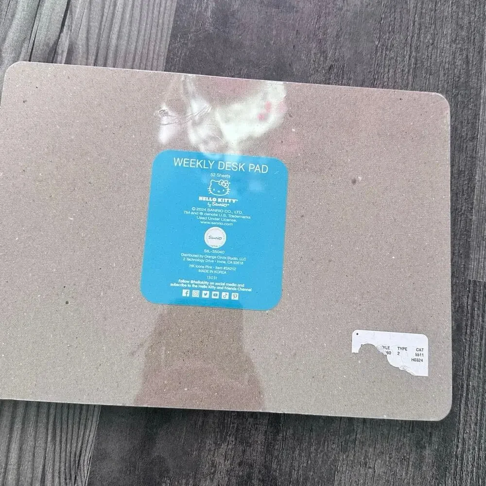 sanrio hello kitty weekly desk pad, never used